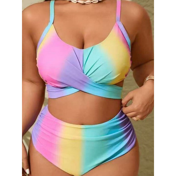Damen Bikini-Set mit modischer Wickeloptik und hohem Bund Echo Archiv