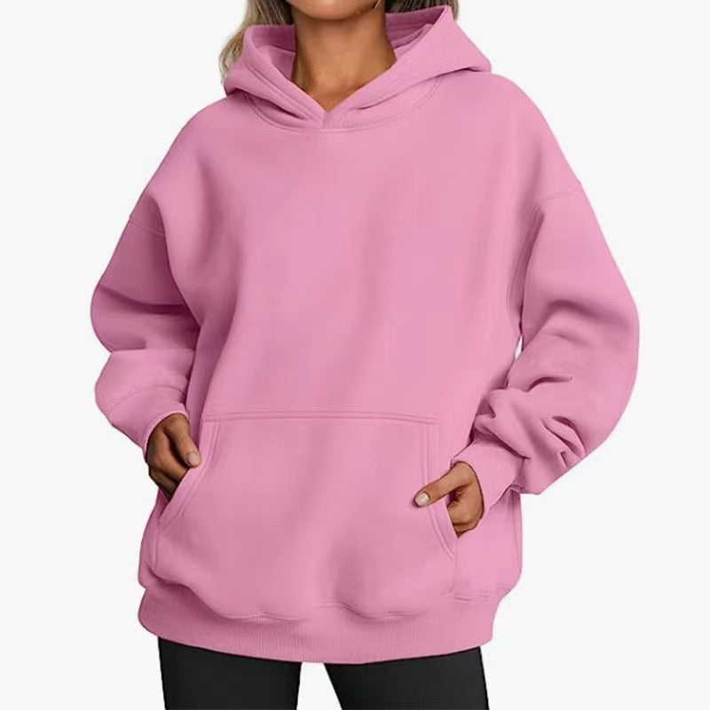 Damen nan extralanger Oversize-Kapuzenpullover im Boxy-Schnitt mit Kängurutasche und geripptem Abschluss Echo Archiv