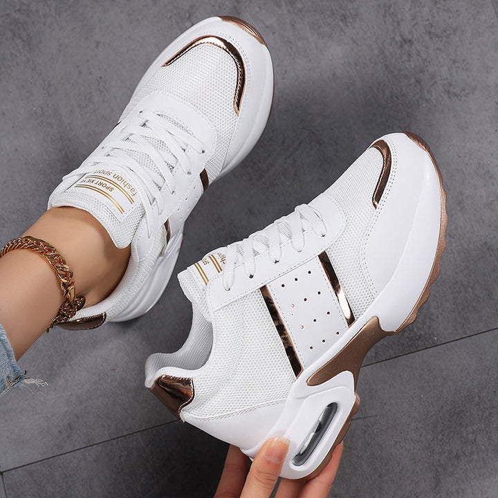 Damen nan sportlicher Plateausneaker mit Luftkissen-Zwischensohle und metallic-Applikationen Echo Archiv