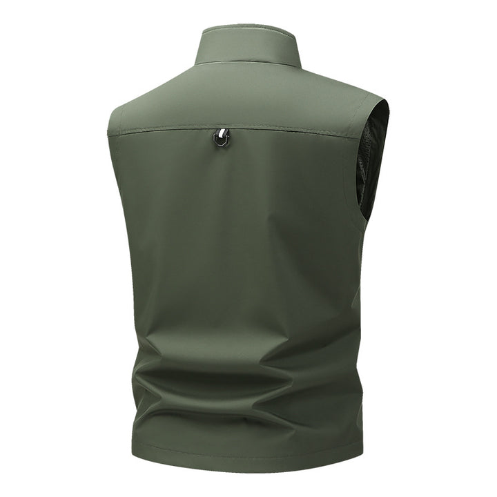 Herren Multifunktionale Outdoor-Utility-Weste mit mehreren Cargo-Taschen und Stehkragen Echoarchiv