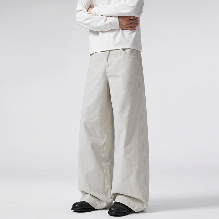 Damen Hochgeschnittene Extraweite Palazzo-Hose aus Baumwoll‑Twill mit bodenlanger Silhouette Echo Archiv
