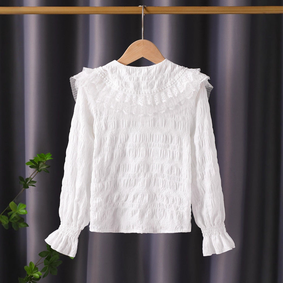 Damen Bluse mit voluminösem Rüschenkragen Echo Archiv