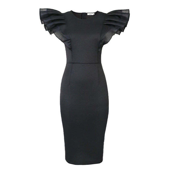 Damen Elegantes Kleid mit Rüschendetails und figurbetonter Silhouette Echo Archiv