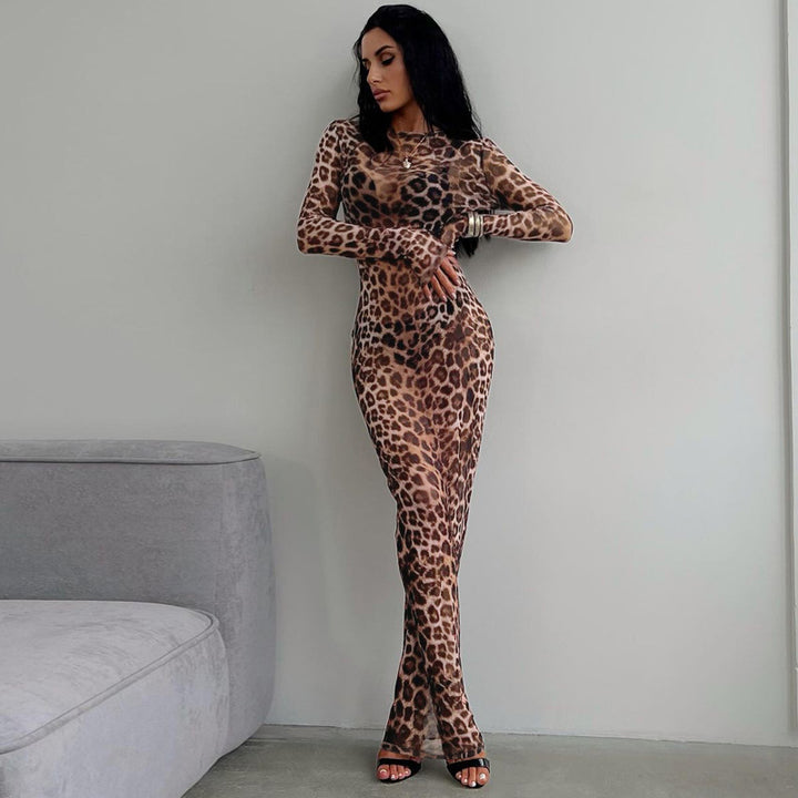 Damen Maxikleid mit elegantem Leopardenmuster Echo Archiv