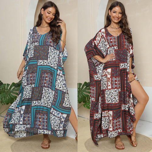 Damen lässiges Maxikleid im Patchwork-Design Echo Archiv