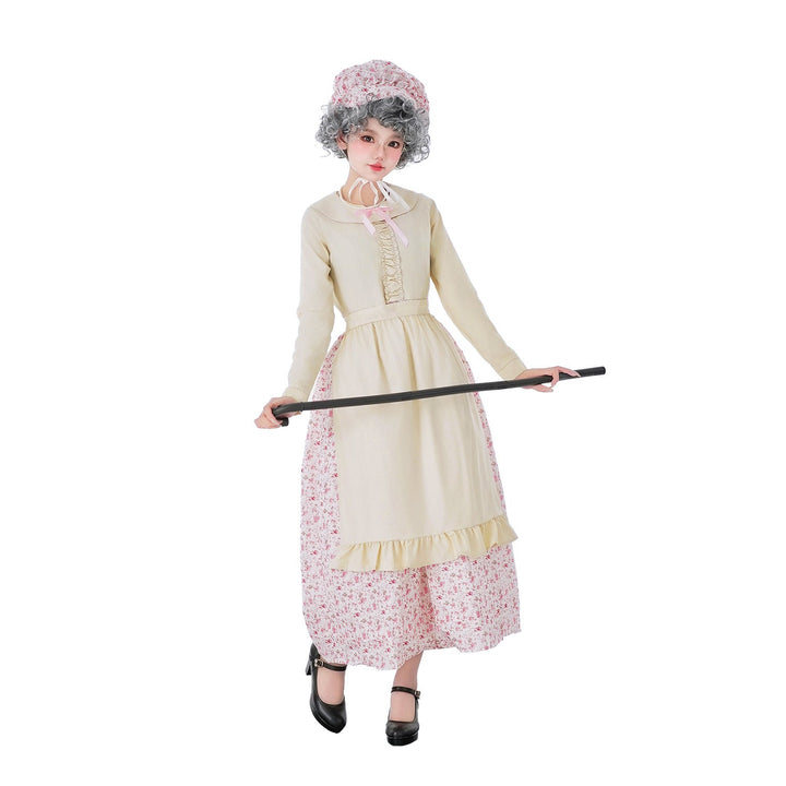 Damen Vintage-Älteren Kostüm mit Blumenmuster und Rüschendetails Echo Archiv
