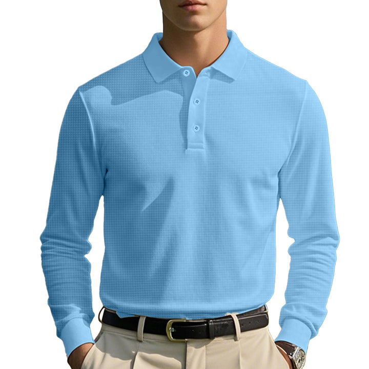 Herren Langarm-Polohemd mit sportlichem Schnitt und atmungsaktiven Materialien Echoarchiv
