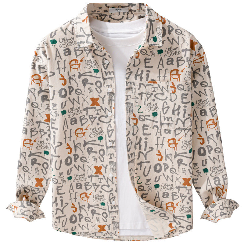 Herren Overshirt im urbanen Graffiti-Letterprint aus Baumwollmix Echoarchiv