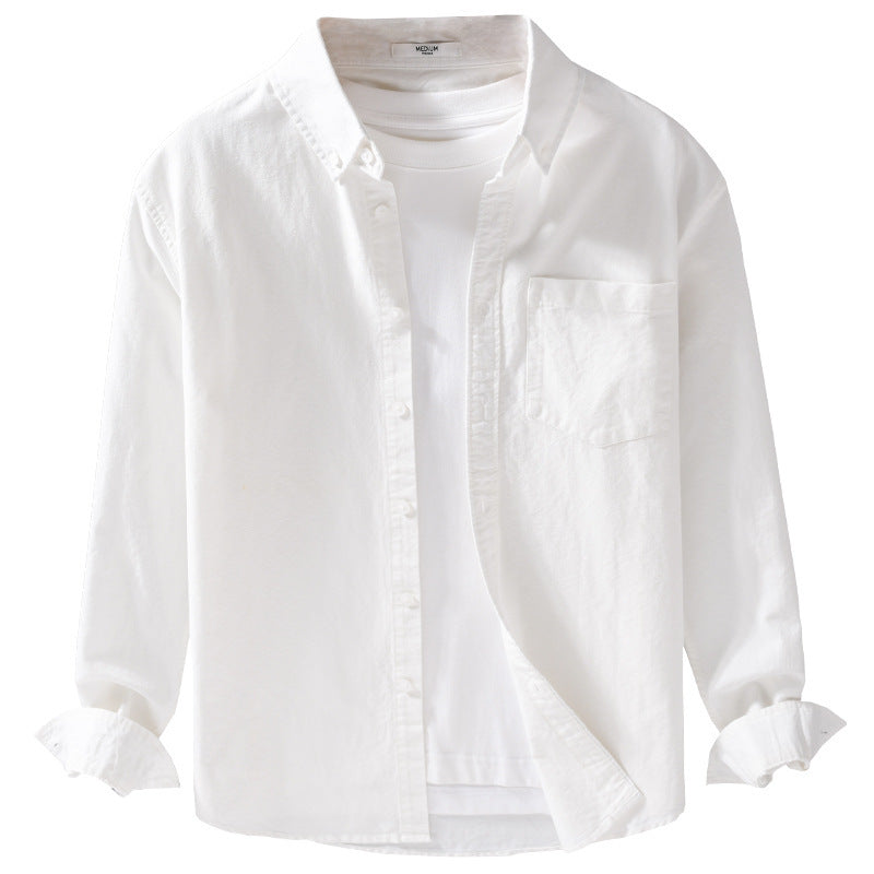 Herren Soft-Touch Layering-Hemd aus Baumwoll-Oxford mit Innenshirt, Kentkragen und Brusttasche Echoarchiv
