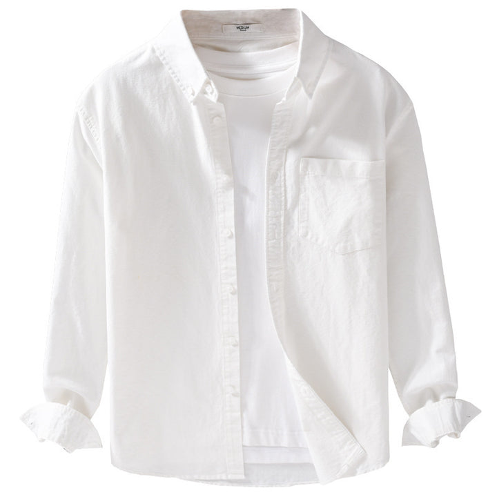 Herren Soft-Touch Layering-Hemd aus Baumwoll-Oxford mit Innenshirt, Kentkragen und Brusttasche Echoarchiv