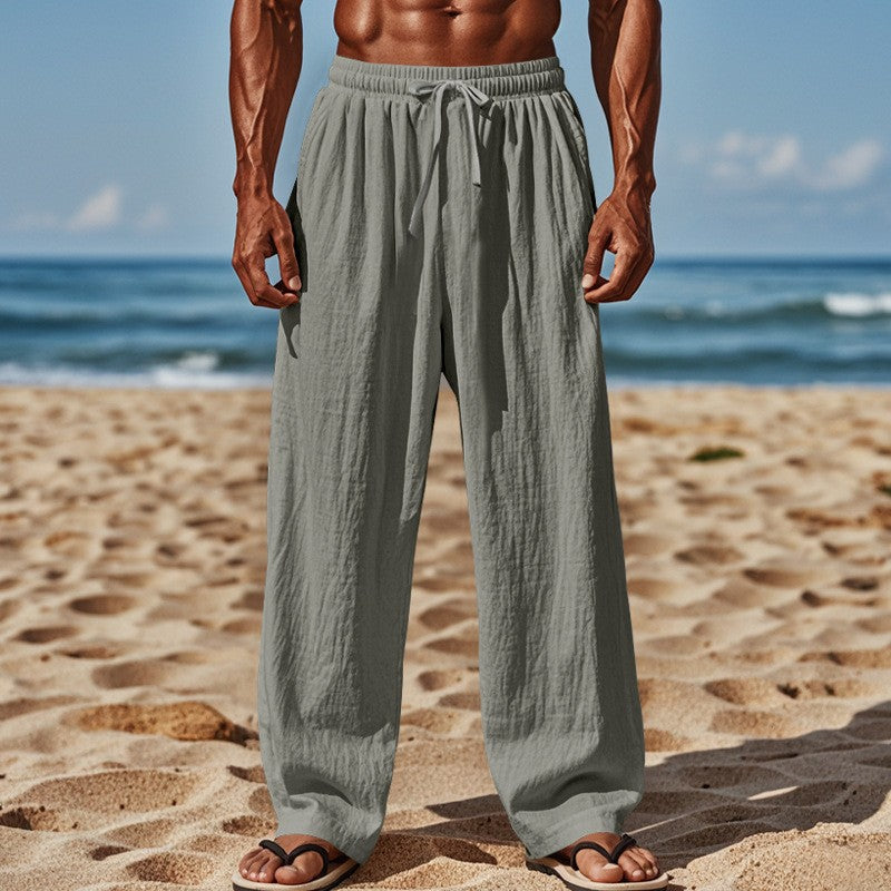 Herren lockere Strandhose mit elastischem Bund und seitlichen Eingrifftaschen Echoarchiv