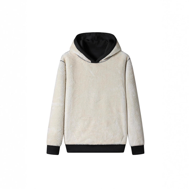 Herren Fleece-Kapuzenpullover mit Sherpa-Innenfutter und Kängurutasche – Cavarno