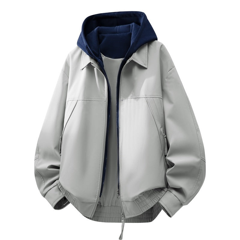 Herren Lässige Hybrid-Jacke mit integriertem Kapuzenlayer und elastischem Saum Echoarchiv