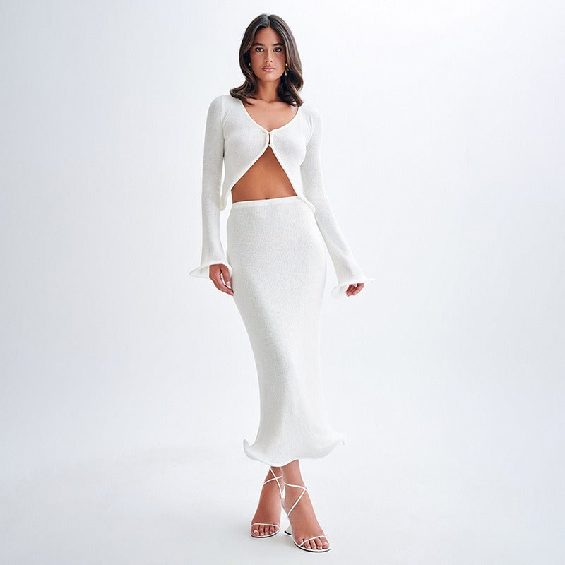 Damen festliches Ensemble mit enganliegendem Rock und elegantem Cardigan Echo Archiv