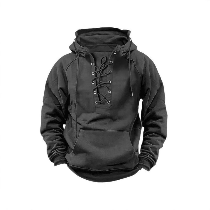Herren Kapuzenpullover mit innovativem Schnürdesign und weichem Innenfutter Echoarchiv