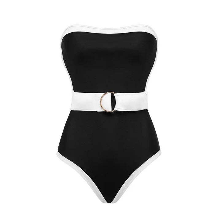 Damen Bandeau-Badeanzug mit modischem Gürtel Echo Archiv