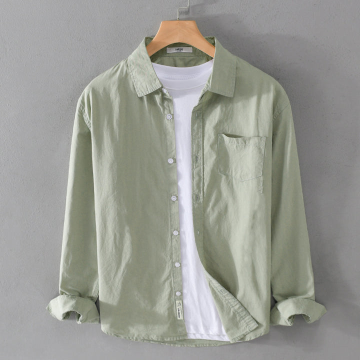 Herren Leichtes Baumwoll‑Leinen Overshirt mit Brusttasche und Relaxed‑Fit Echoarchiv
