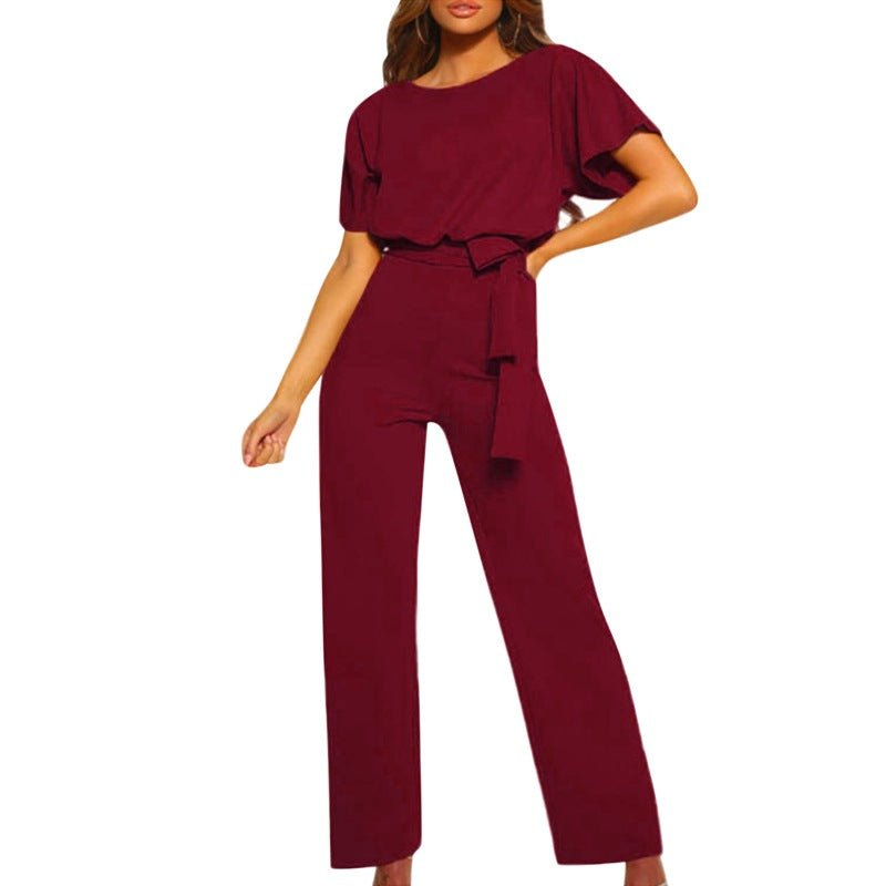 Damen elegantes Set bestehend aus fließender Bluse und weit geschnittenen Hosen Echoarchiv