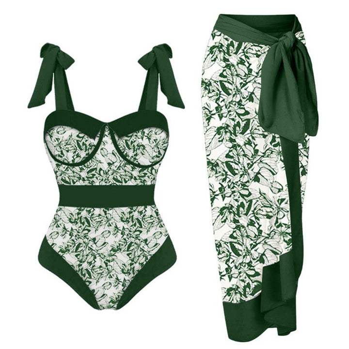 Damen Bikini-Set mit floralem Design und elegantem Überrock Echo Archiv