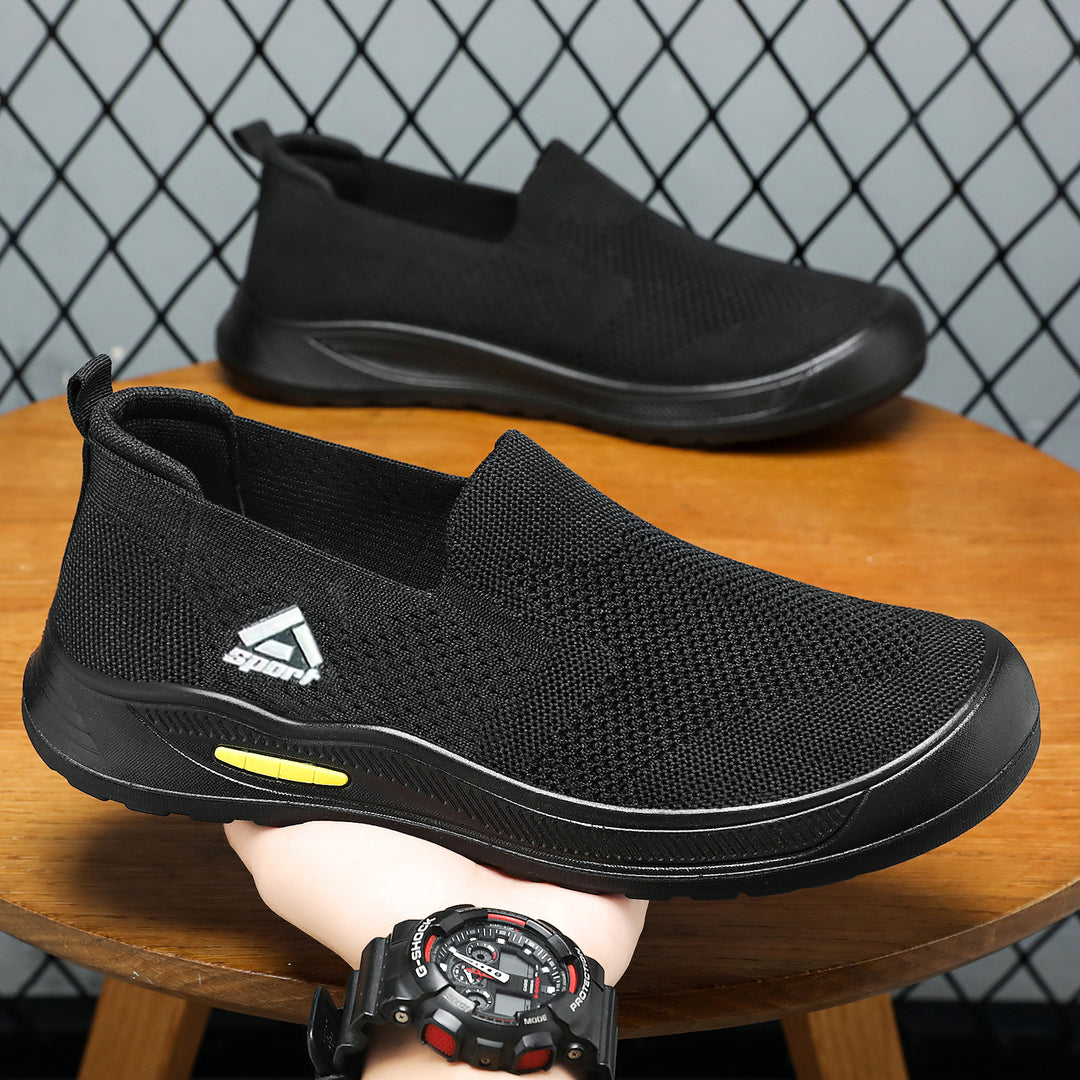 Herren nan atmungsaktiver Slip-On Arbeitsschuh mit nahtlosem Strickoberteil, stoßdämpfender EVA-Zwischensohle und rutschfester Gummilaufsohle Echo Archiv