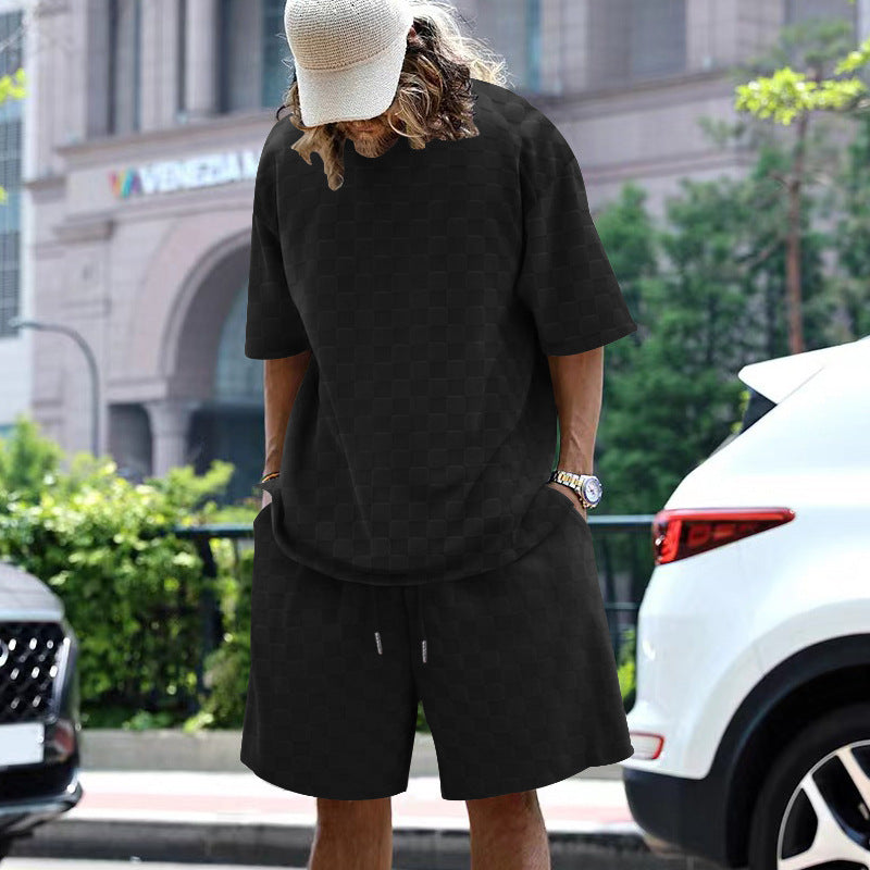 Herren lässiges Sportensemble mit kariertem Design Echoarchiv