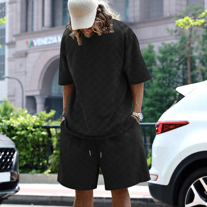 Herren lässiges Sportensemble mit kariertem Design Echoarchiv