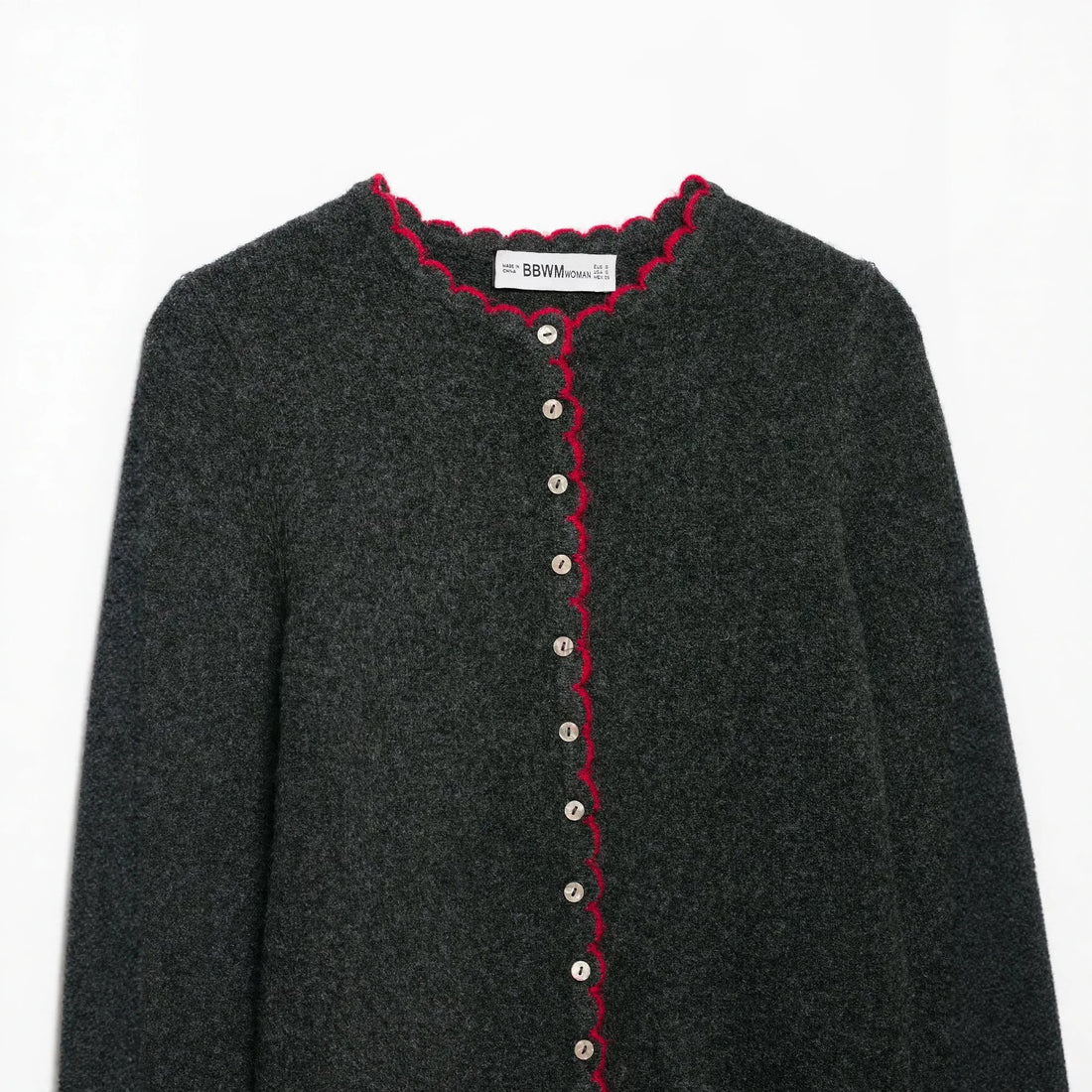 Damen Feinstrick-Cardigan mit Muschelkante und Perlmuttknöpfen Echoarchiv