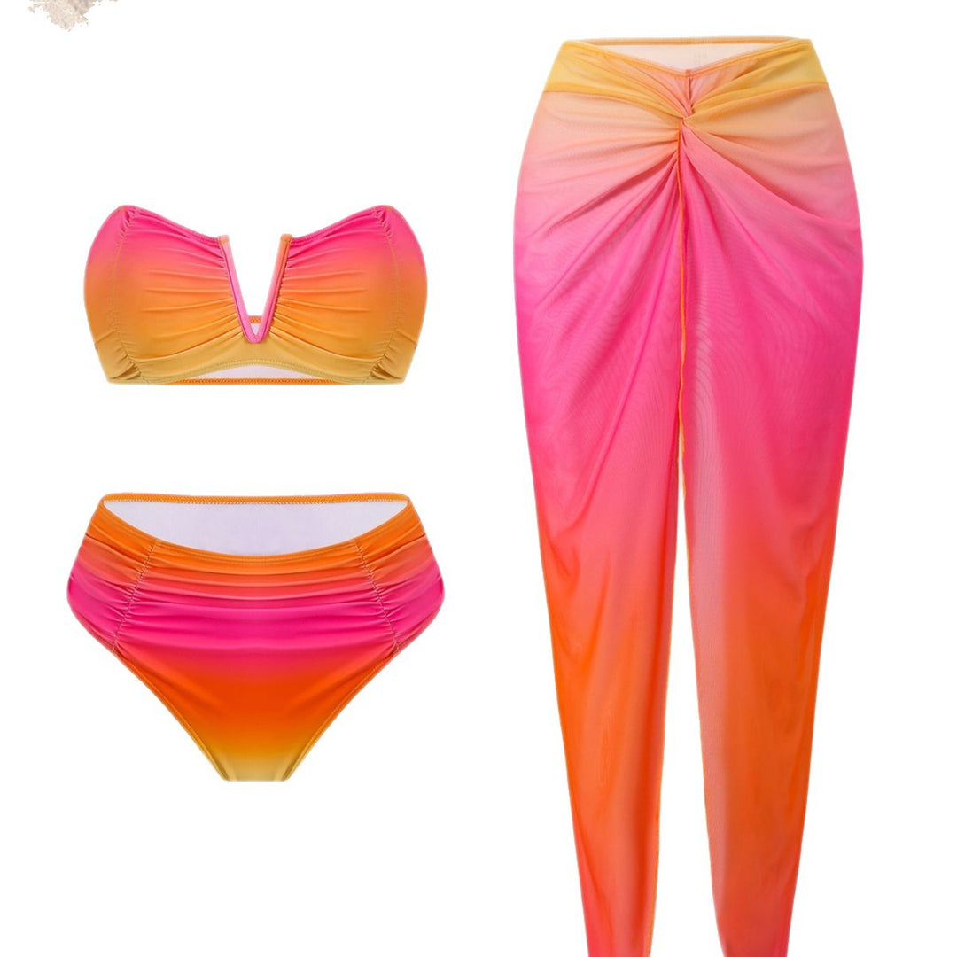 Damen Bandeau-Bikini mit langem Wickelrock Echo Archiv