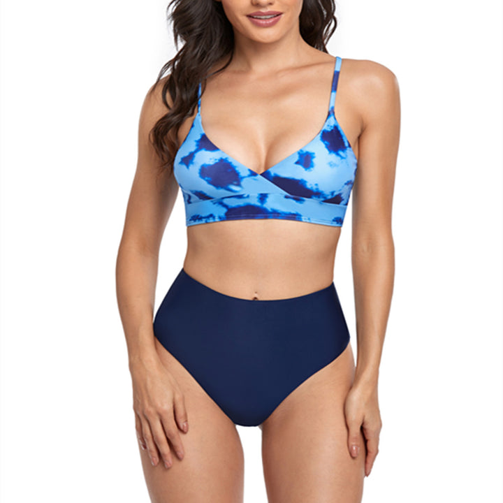 Damen Bikini-Set mit modischem Wickeloberteil und hoch geschnittenem Hosen Echo Archiv