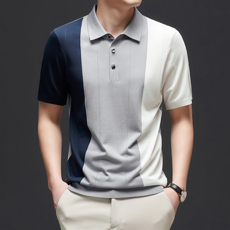 Herren Poloshirt mit modernem Farbblockdesign Echoarchiv