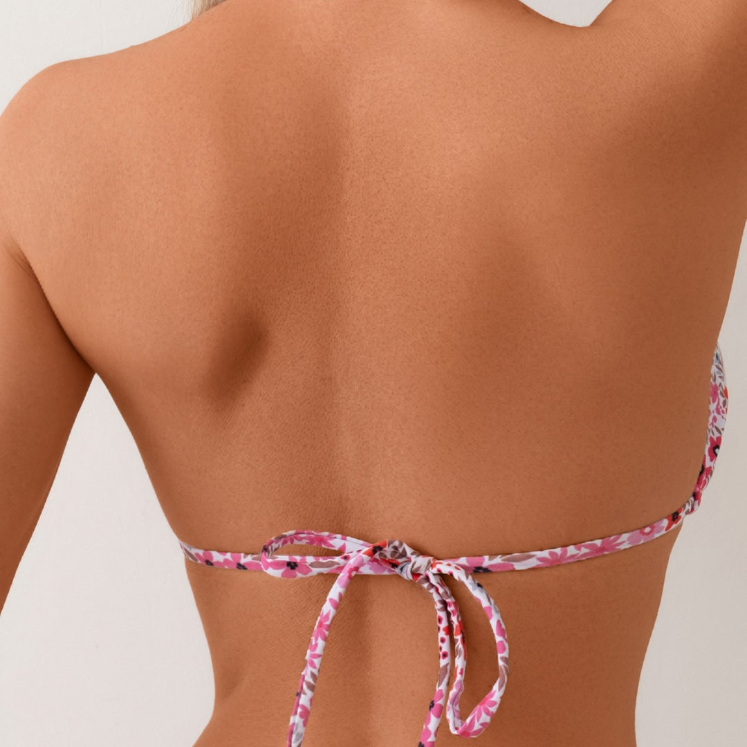 Damen Triangel-Bikini mit verstellbarem Bindeband und femininem Blütenmuster Echo Archiv