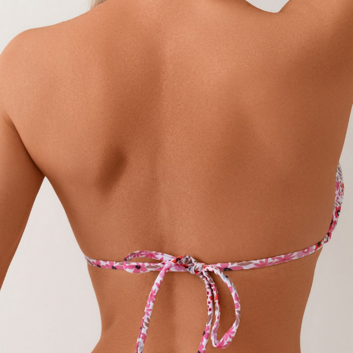 Damen Triangel-Bikini mit verstellbarem Bindeband und femininem Blütenmuster Echo Archiv