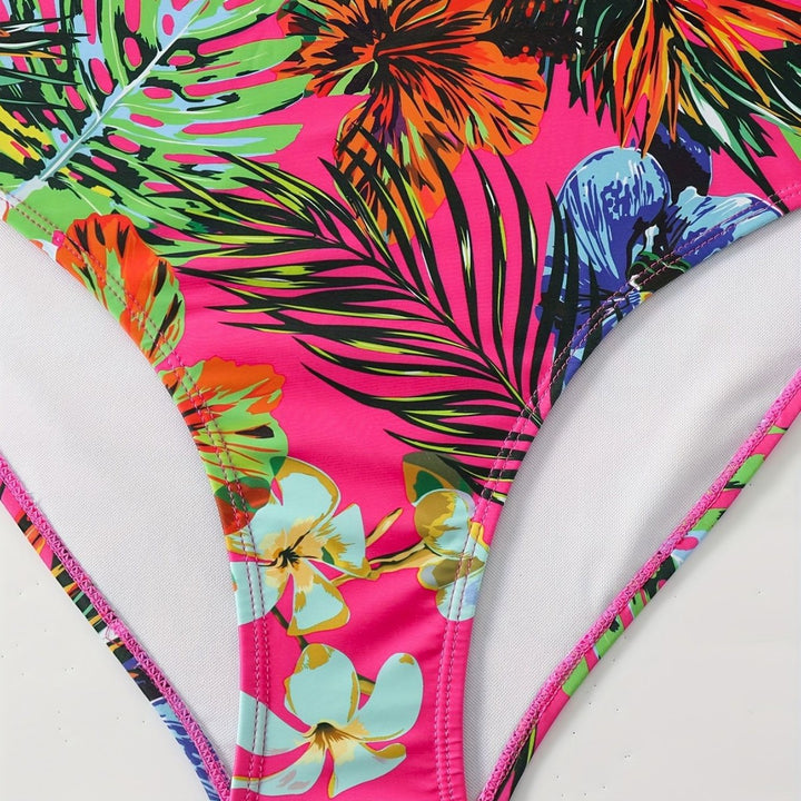 Damen Bikini-Set mit floralen Mustern und leichtem Überwurf Echo Archiv