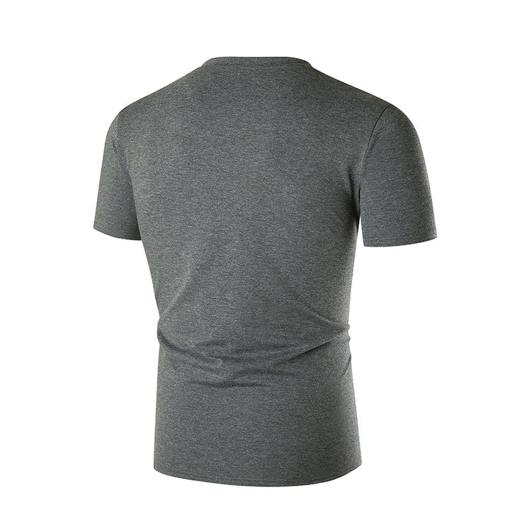 Herren V-Ausschnitt T-Shirt mit Brusttasche und figurbetonter Passform Echoarchiv