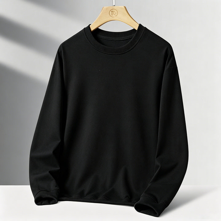 Herren Minimalistisches Rundhals-Sweatshirt mit französischer Terry-Innenseite & Oversize-Schnitt Echoarchiv