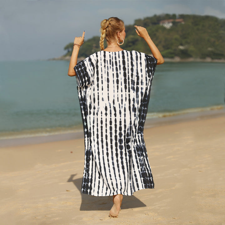 Damen luftiger Strandkaftan mit asymmetrischem Schnitt Echo Archiv