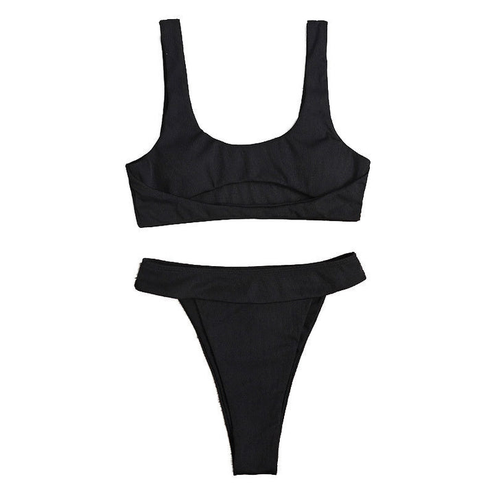 Damen Hochgeschnittener Bikini mit breiten Trägern Echo Archiv