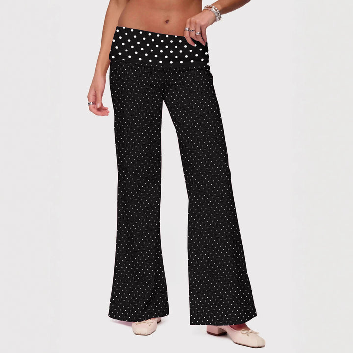 Damen Palazzo-Hose mit gestreiftem Bund und lässigem Schnitt Echo Archiv