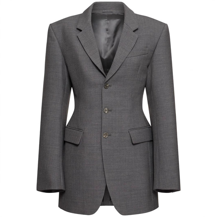 Damen Oversize-Blazer mit langer Silhouette und markanter Schulterpartie Echoarchiv