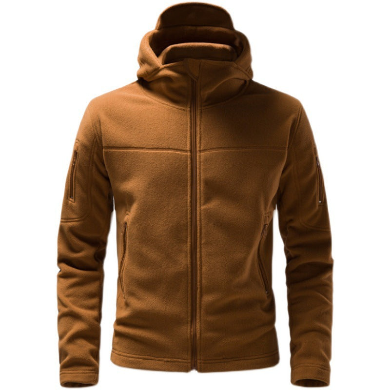 Herren Fleecejacke mit Kapuze und funktionalen Taschen Echoarchiv