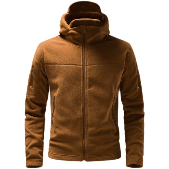 Herren Fleecejacke mit Kapuze und funktionalen Taschen Echoarchiv