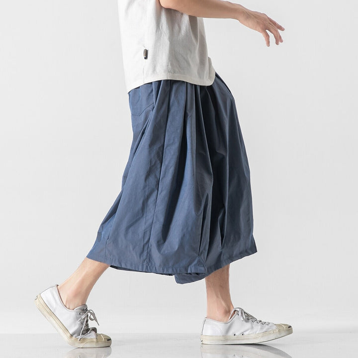 Herren Weit geschnittene Culotte-Loungehose mit tiefem Schritt und elastischem Tunnelzug Echo Archiv