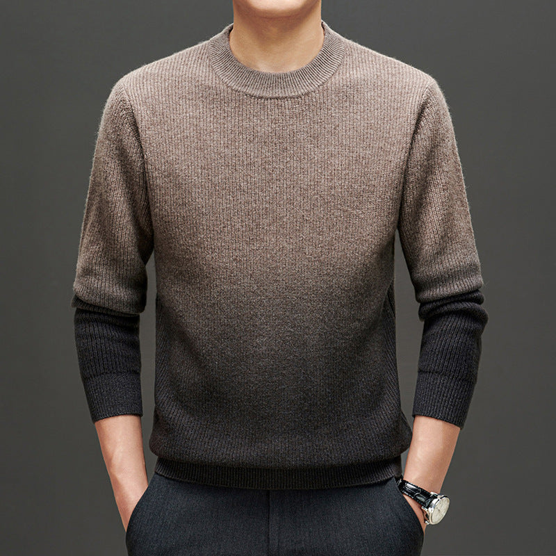 Herren modischer Rundhals-Pullover mit Farbverlauf Echoarchiv