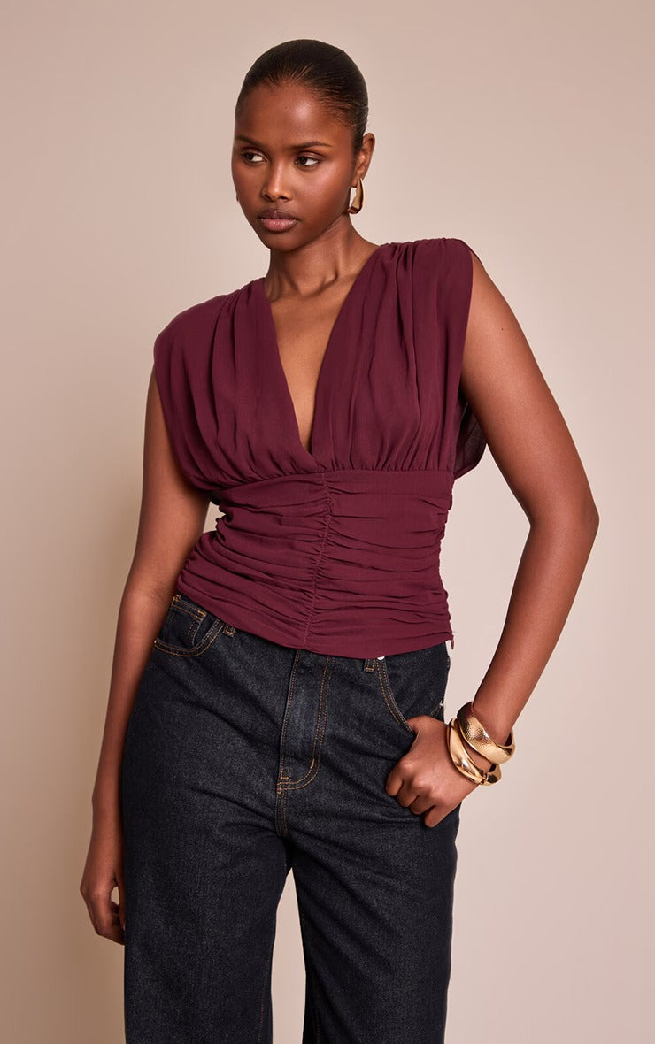 Damen Schicke Bluse mit Raffung Echo Archiv