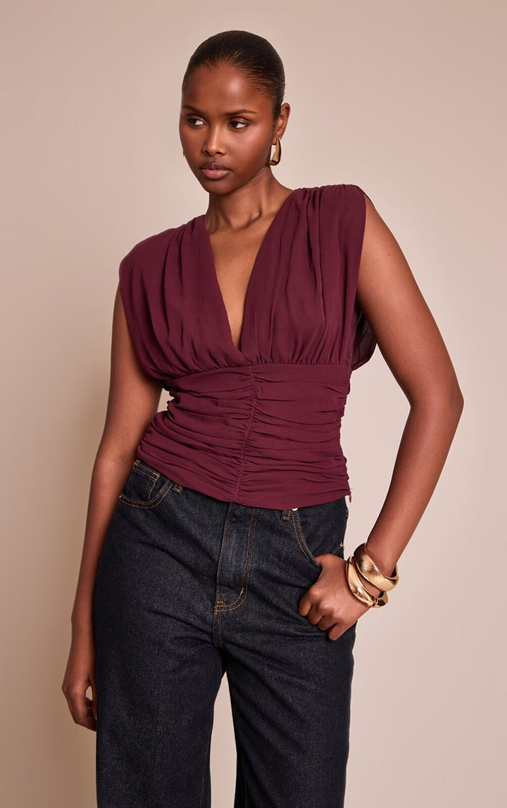 Damen Schicke Bluse mit Raffung Echo Archiv