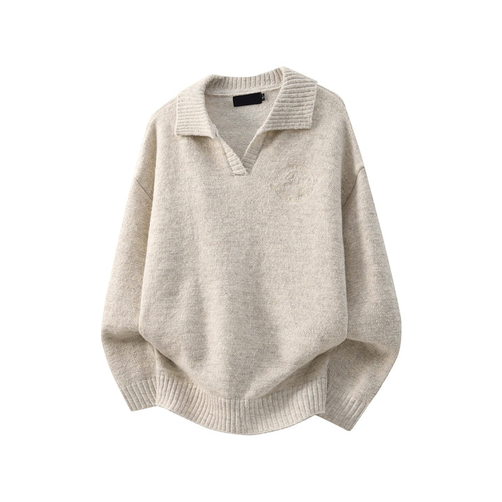 Damen Modischer Grobstrickpullover mit V-Ausschnitt Echoarchiv