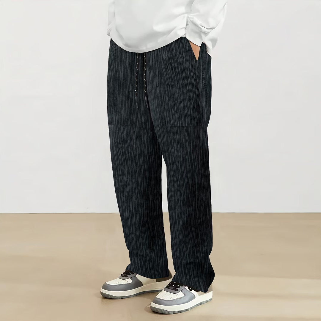 Herren Lässige Plissee-Hose mit elastischem Bund und praktischen Taschen Echoarchiv