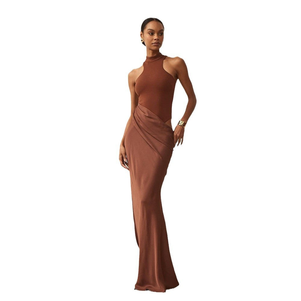Damen Elegantes Wickelkleid mit hochgeschlossenem Design und seitlichem Schlitz Echo Archiv