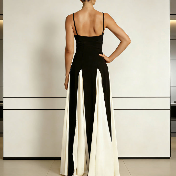 Damen Elegantes Abendkleid mit asymmetrischem Rock und zarten Trägern Echo Archiv