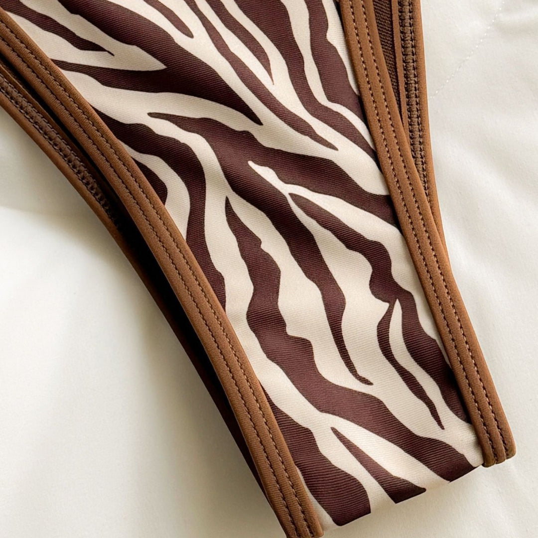 Damen Zebra-Print Bikini Set Echo Archiv